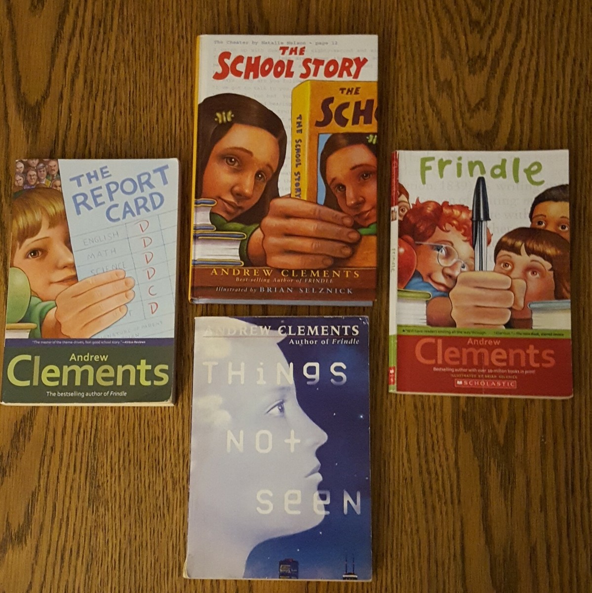 Andrew Clements Children's Book Lot Of 4 Frindle, The Report Card