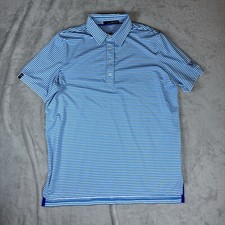 RLX Shirt Mens XL Golf Polo Ralph Lauren Blue Striped Performance