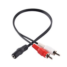 STEREO JACK FEMMINA AUDIO CAVO 2 2RCA MASCHIO 30CM 3.5 MM AUX ADATTATORE yz
