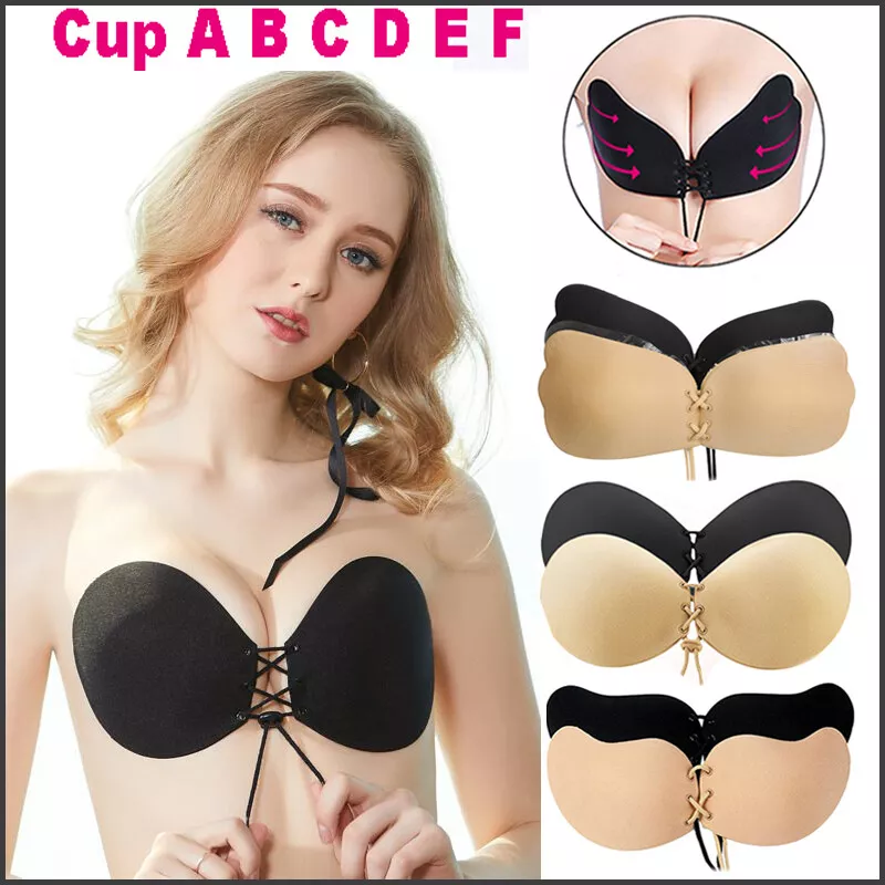 Silicone Strapless Bra Backless Push Up Self Adhesive Invisible Bra Stick  On UK