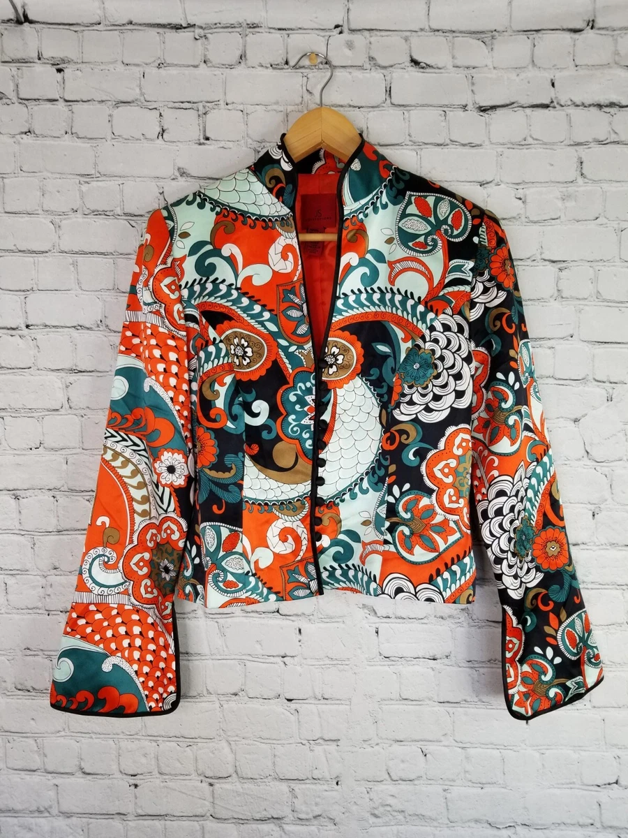 Floral silk hotsell blazer