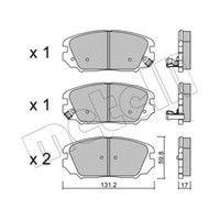 Metelli BremsbeläGe Bremsbelegsatz Vorne FüR Hyundai Grandeur Sonata V