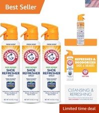 3-Pack Arm and Hammer Shoe Deodorizer Spray Effective Footwear Odor Control