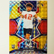 2022 Panini Mosaic Rookies #382 Jalen Pitre Fusion Red Yellow Choice Prizm /80 