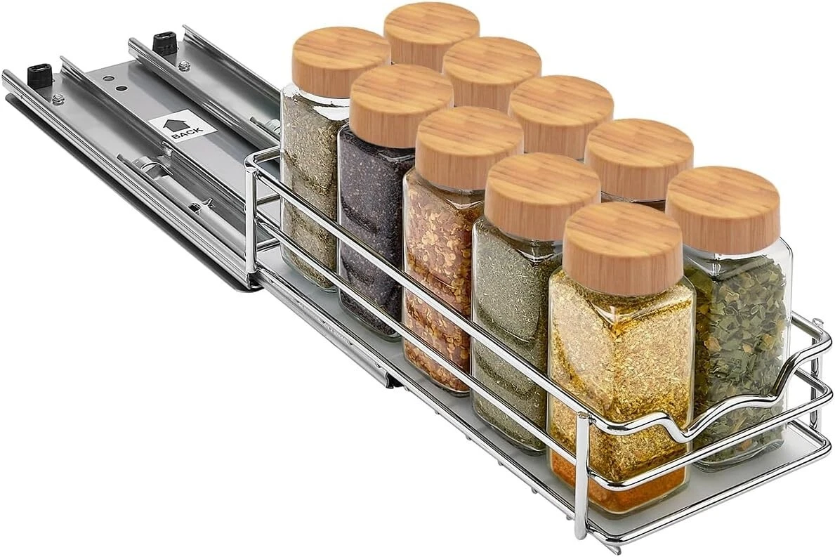 Spice Rack for Cabinet - Pull Out Spice Rack 4-3/8"W x 10-3/8"D
Opens in a new window or tab