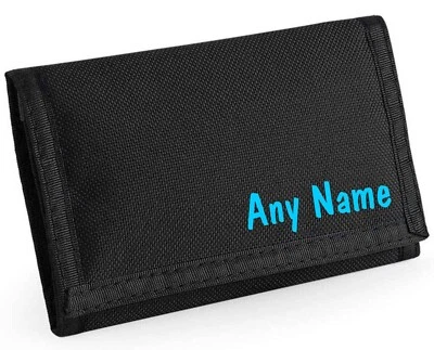 Name Text Design Personalised Boys Kids Ripper Wallet With Coin Holder, Xmas