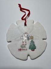 Vintage Painted Sand Dollar Christmas Tree Ornament-VERY NICE