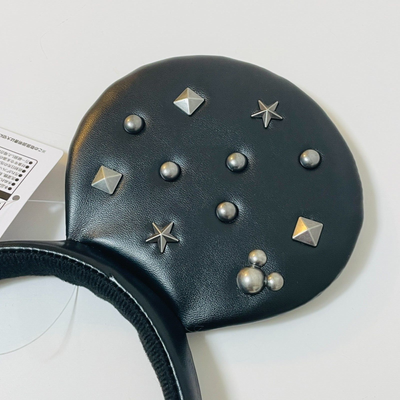 Authentic Leather Minnie Mouse Ears Tokyo Disney Resort Japan Headband Studs s-l400.png main image 2