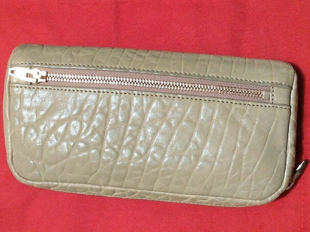 Alexander Wang Round Zipper Long continental Wallet Clutch beige 