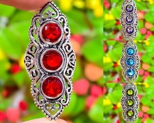 Garnet, Peridot Gemstone Handmade 925 Sterling Silver Ring Variation