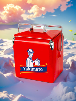  Retro Metal 13L Compact Cooler Box by Yakimoto for Park Gatherings Outdoor