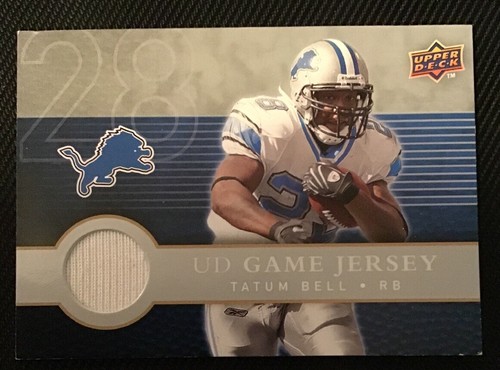 TATUM BELL  AUTHENTIC CERTIFIED GAME USED JERSEY CARD DETROIT LIONS