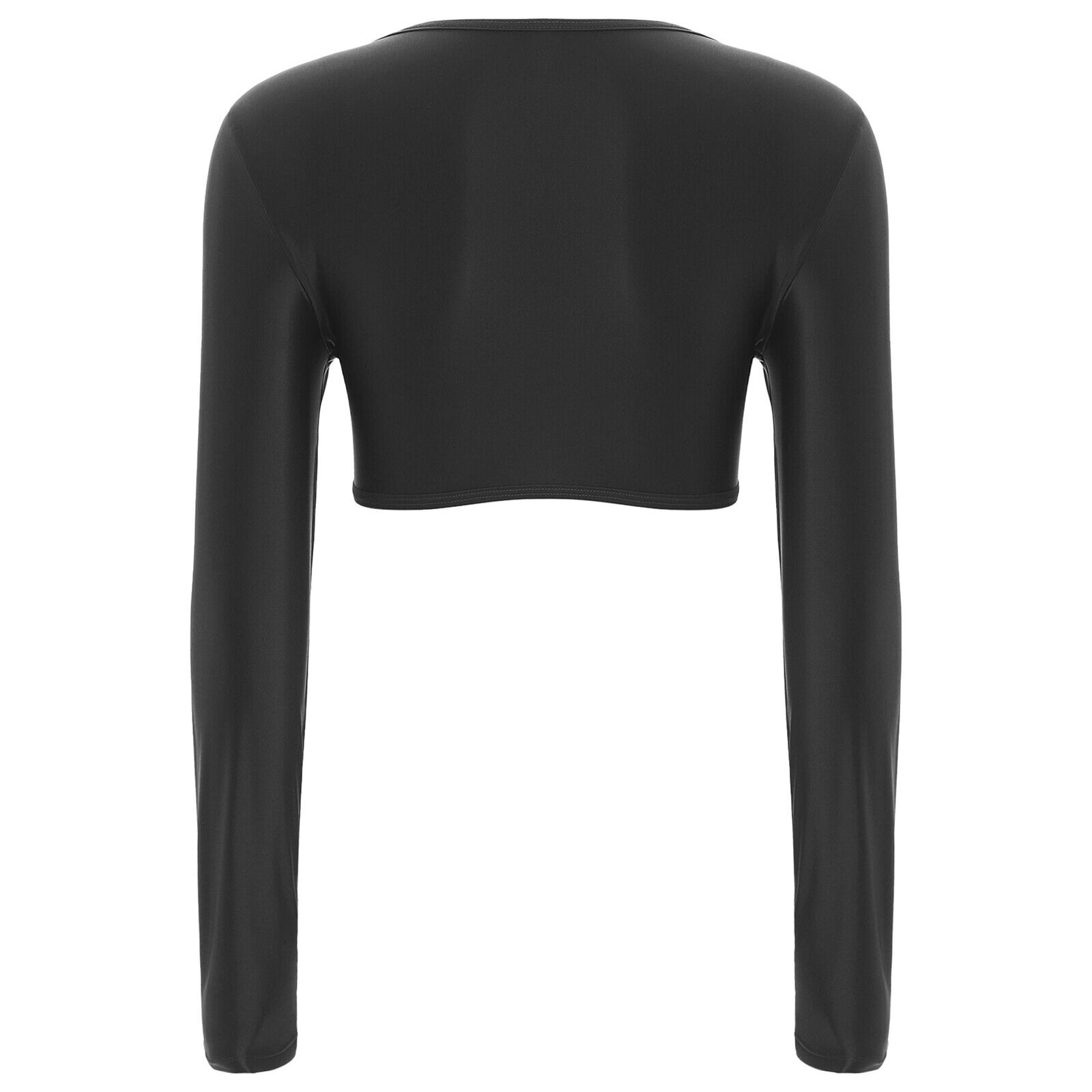 Women's Crop Tops Casual Blouse Long Sleeve Shrug Workout T-shirts Pool Outwear - Picture 33 of 75