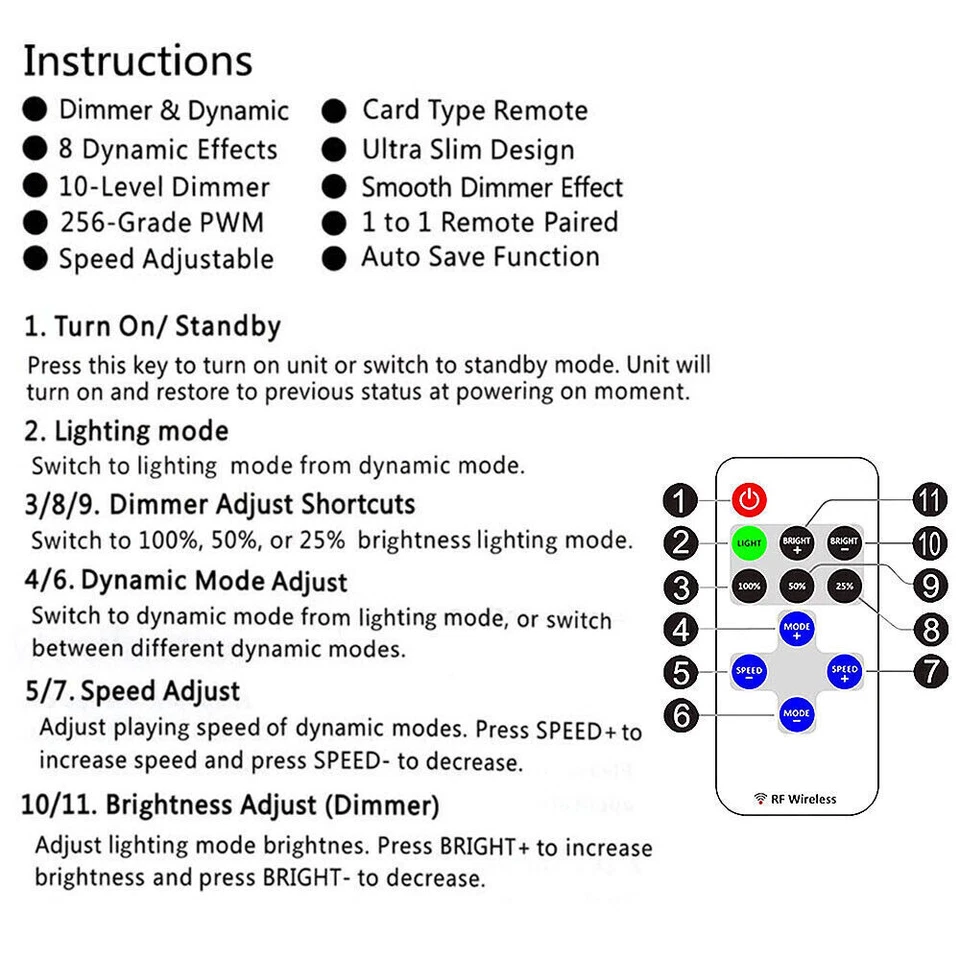 1m 5m 10m COB Led Strip Flexible Tape Light RF Remote Dimmable AU Plug Full Kit - image 4 of 4