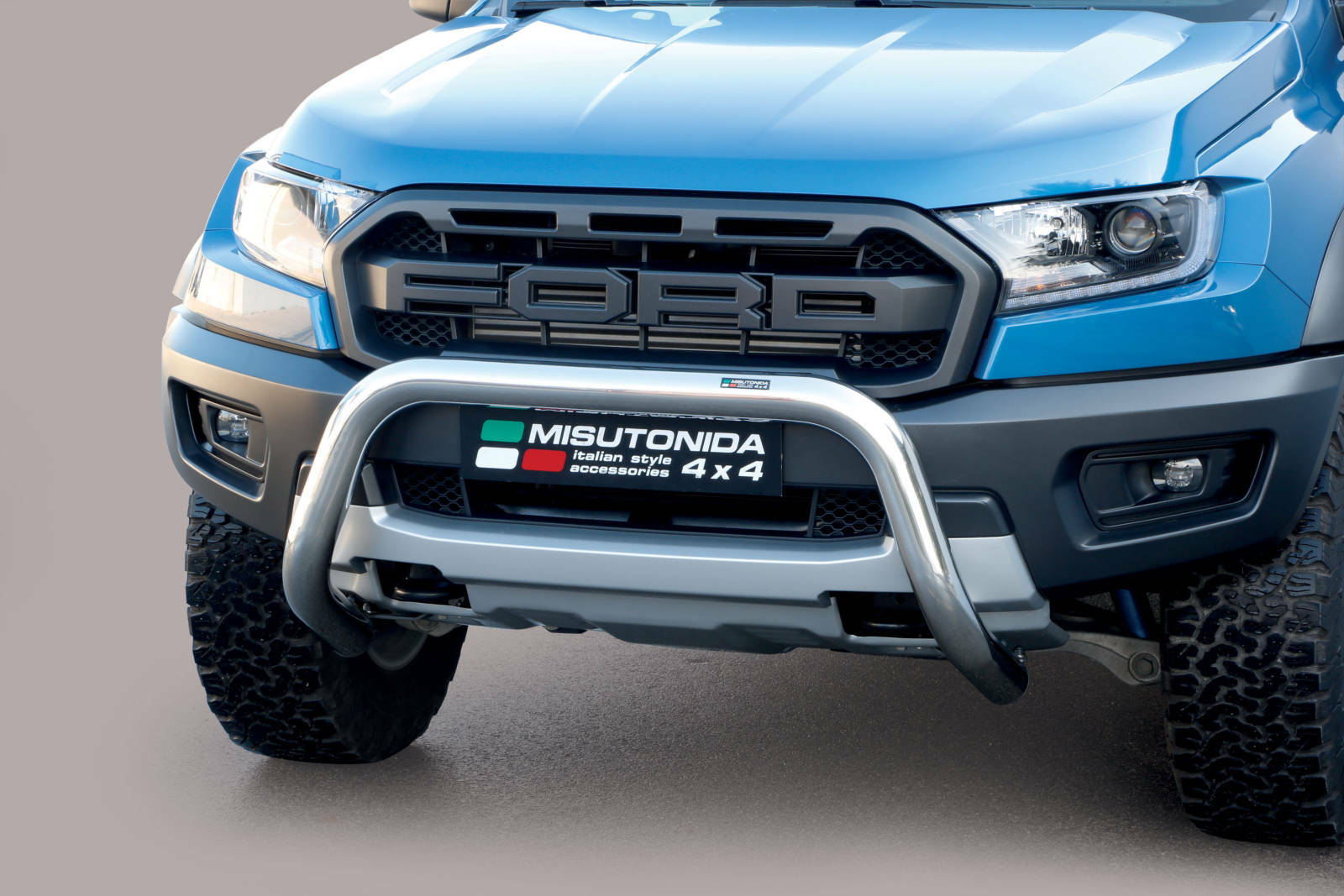 Pare-buffle Ford Ranger Raptor 2019-2022 finition premium acier inoxydable noir