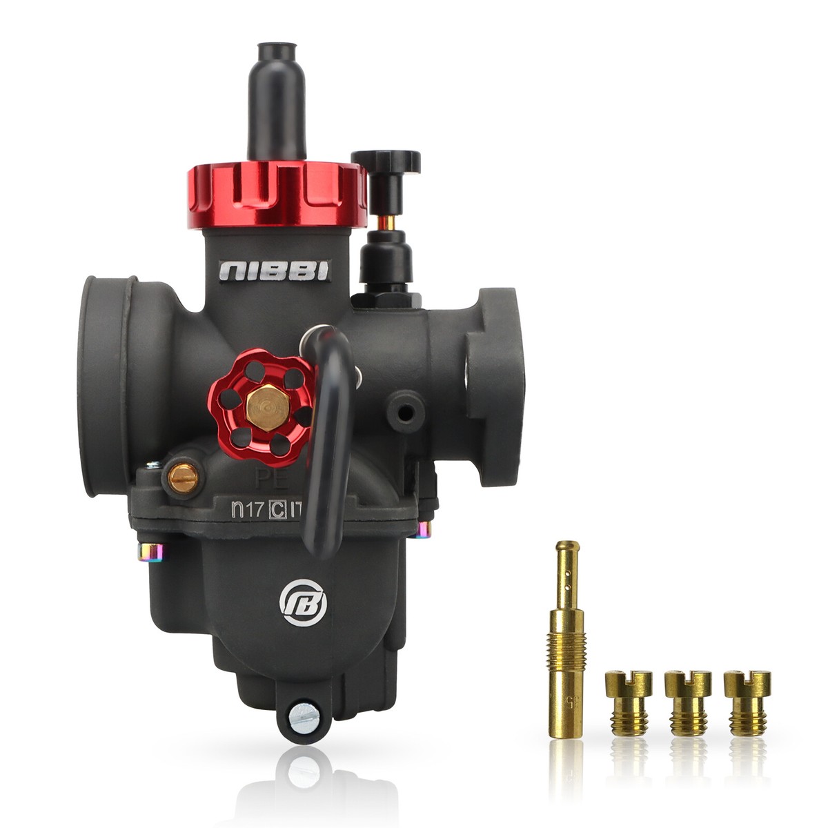 Carburador NIBBI PE17mm, Compatible Con Motores De Motocicleta De 100cc 110cc Con Brida, Con Inyector Piloto Principal, Compatible Con YAMAHA HONDA Apollo SSR CG GY6 ATV Moto De Tierra - Foto 6