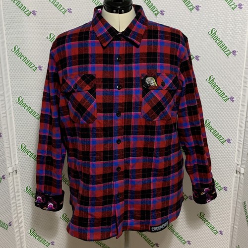 Camisa de franela Middle Of Beyond Creepshow MOB a cuadros I Want My Cake roja para hombre XL - Imagen 6 de 11