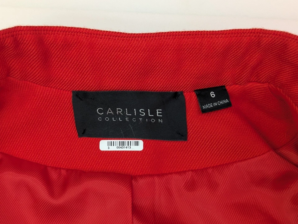 De Colección Carlisle 2 Piezas Traje Falda (Talla 4) Blazer Chaqueta (Talla 6) Naranja Mezcla Algodón Foto 4 de 4