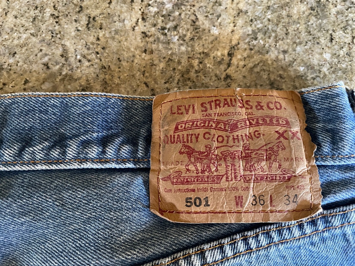 Levi’s 501E A-Type [4]stamp LEVI'S] 501 denim jeans button back stamp 190 vintage 36x34 | eBay