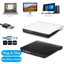 USB 3.0 Slim External CD DVD RW Drive, a Writer/Burner/Player for Laptops