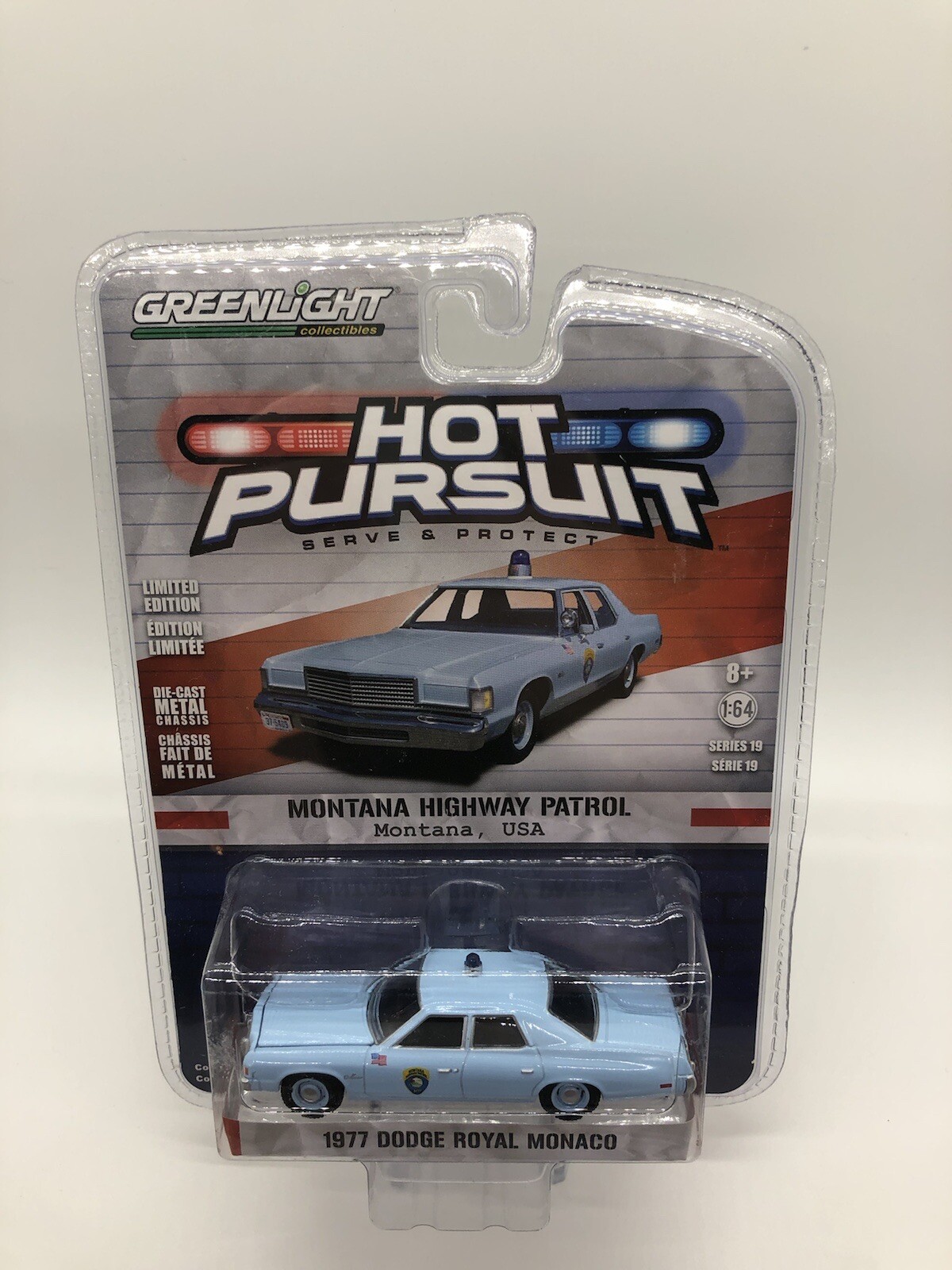 Hot Pursuit 1977 Dodge Royal Monaco Montana Hwy Patrol Lmtd Edition 1:64 Scale 