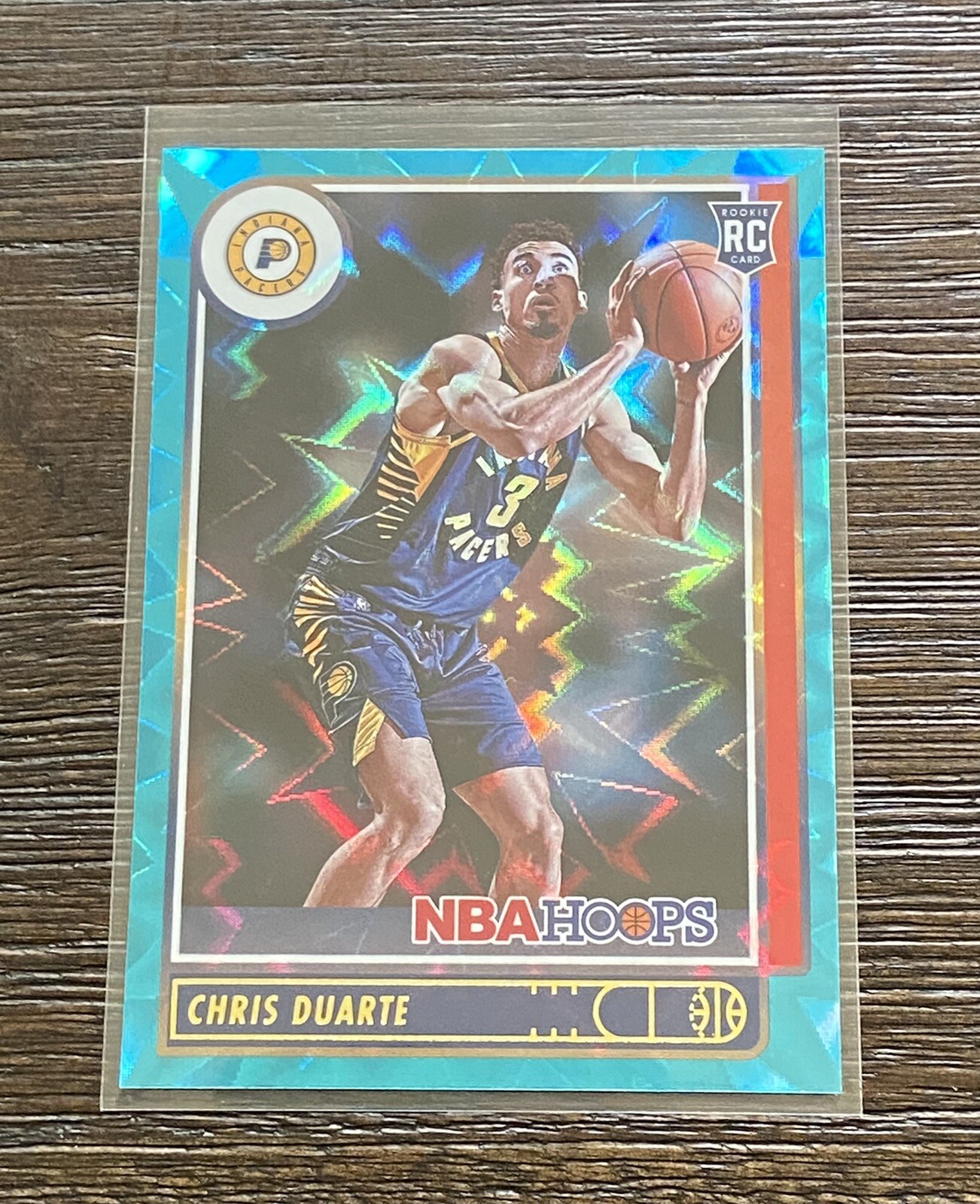 2021 Chris Duarte NBA HOOPS Teal Explosion Rookie Card Indiana Pacers #236