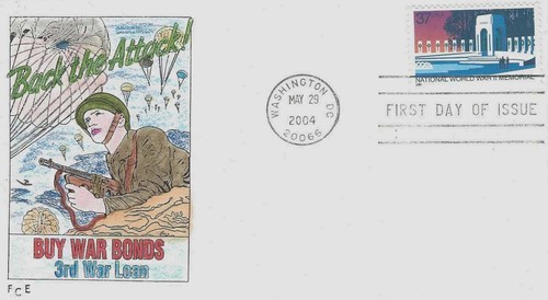 National World War II Memorial Back The Attack #3862 FDC F Ellis Cachet M3420