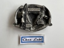 Boucle De Ceinture émaillée Vintage Siskiyou "Je Préfère Pêcher" - 1985 - Pêche
