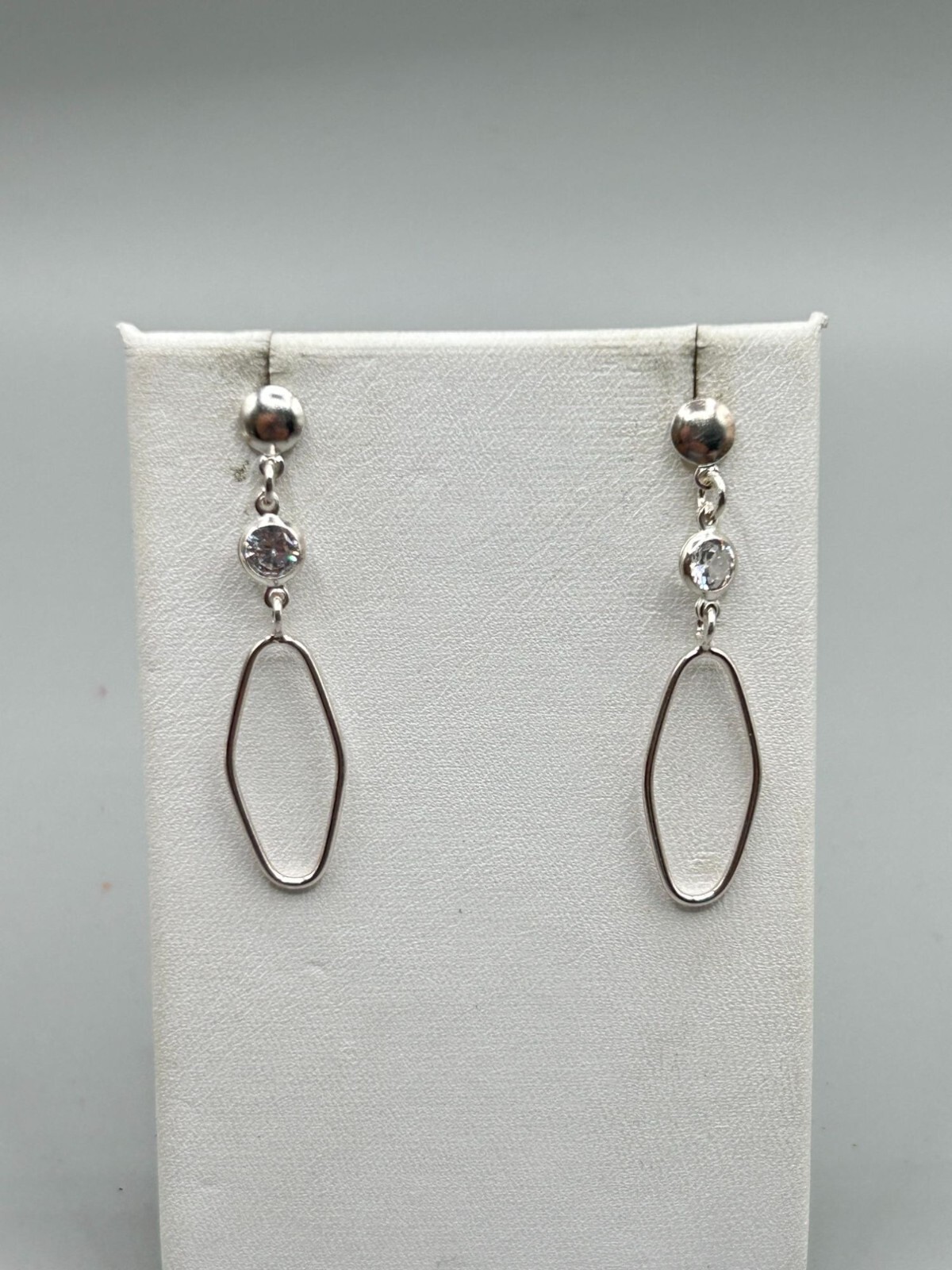 Simple Sterling Silver Dangles Earrings With Open… - image 5