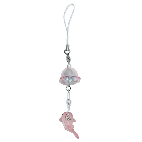 Dolphin Shaped Keychain with Jellyfish Wind Chime Rustproof Keyring Bag Pendant - Zdjęcie 3 z 11