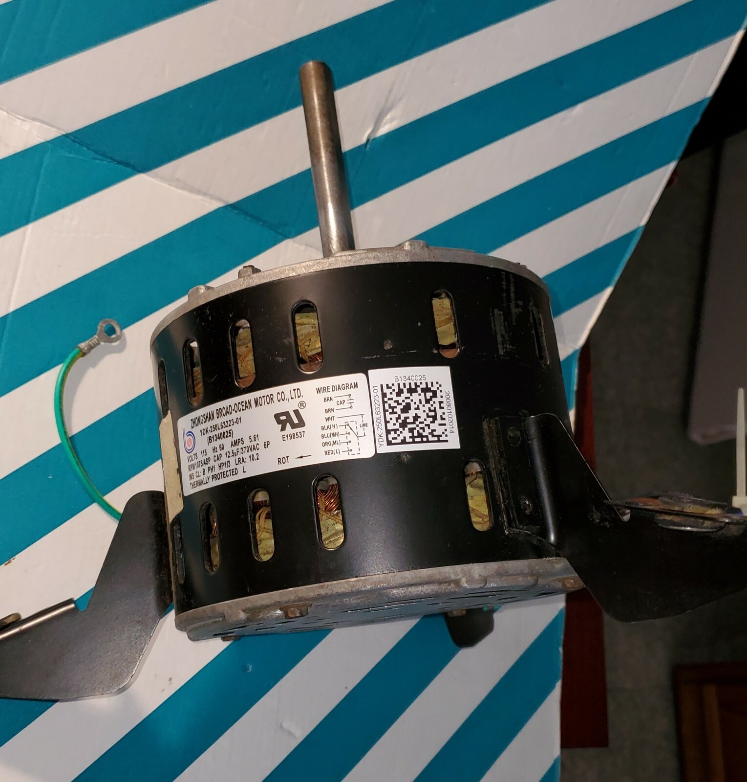 YDK250L6322301.Zhongshan BroadOcean.BLOWER MOTOR .HP 1/3.(B1340025