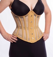 GUC 345 Authentic Beach Beige Mesh 28" Underbust Corset Steel Boned