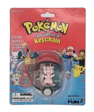 1999 Series 4 Basic Fun Pokémon Mew Keychain with Poke Ball ULTRA RARE