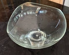 Signed JOHN NICKERSON 1987 clear orangic glass bowl Blenko Designer