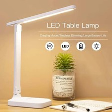 Dimmable LED Desk Light Touch Sensor Table Bedside Reading Lamp USB Rechargeable
