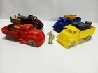 Lot of 4 Vtg Marx Freight Terminal Station Trucks with Cargo