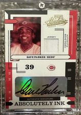 2004 Playoff Absolute Memorabilia Dave Parker Game Used Jersey Auto #66/100 Reds