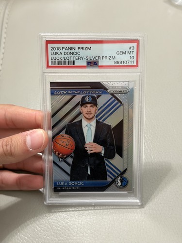 2018-19 Panini Prizm Luka Doncic Luck of the Lottery Silver Rookie RC #3 PSA 10