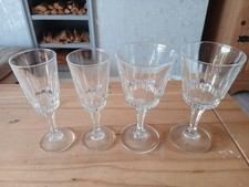 Vintage French Wine Glasses Luminarc France 1970's Glass Set of 4 2 Sizes VGC