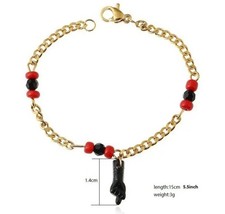 18K GOLD PLATED BABY AZABACHE BRACELET 6", PULSERA PARA BEBE DE ORO LAMINADO