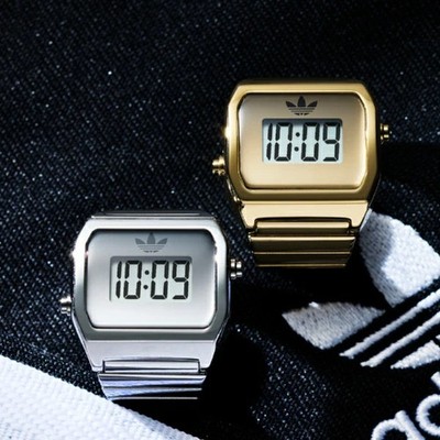PSL Adidas Originals Digital Two Ring Watch Gold AOST26036 New | eBay