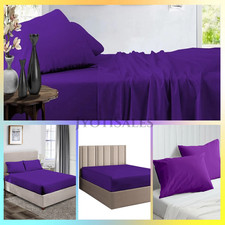12" TO 30" Deep Pocket Sheets 1000 - 1200 TC Egyptian Cotton Purple Solid