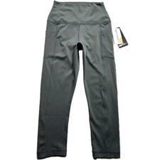 90 Degree by Reflex Capri Leggings Wms Large Genius Green High Waist Side Pocket