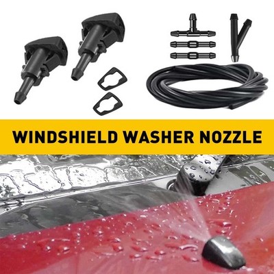 Universal Car Windshield Nozzle Squirter Spray Wiper Washer Jet Kit Fluid Hose T