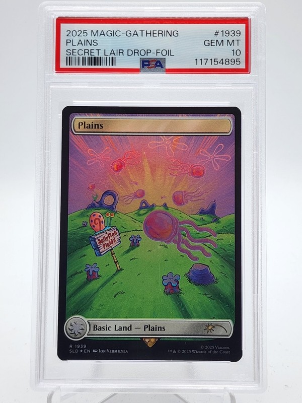 PLAINS 2025 MAGIC THE GATHERING SPONGEBOB SECRET LAIR DROP PSA 10 Q6614