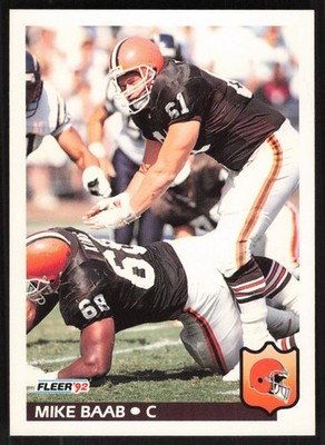 Mike Baab, 1992 Fleer, #63, Cleveland Browns,