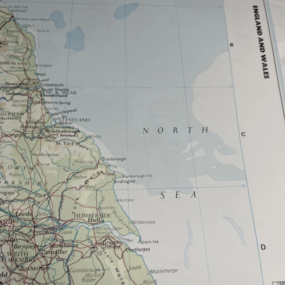 1992: Карта Англии и Уэльса PCW #12/13 Шотландии винтажный коллекционный старый принт - Изображение 4 из 4