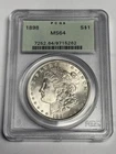 1898-P OGH PCGS MS64 Morgan Silver Dollar,  Last White Mint State $1 BU