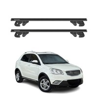 DachträGer GrundtäGer FüR Ssangyong Korando III 2010-2019 Alu TÜV Schwarz 2Tlg