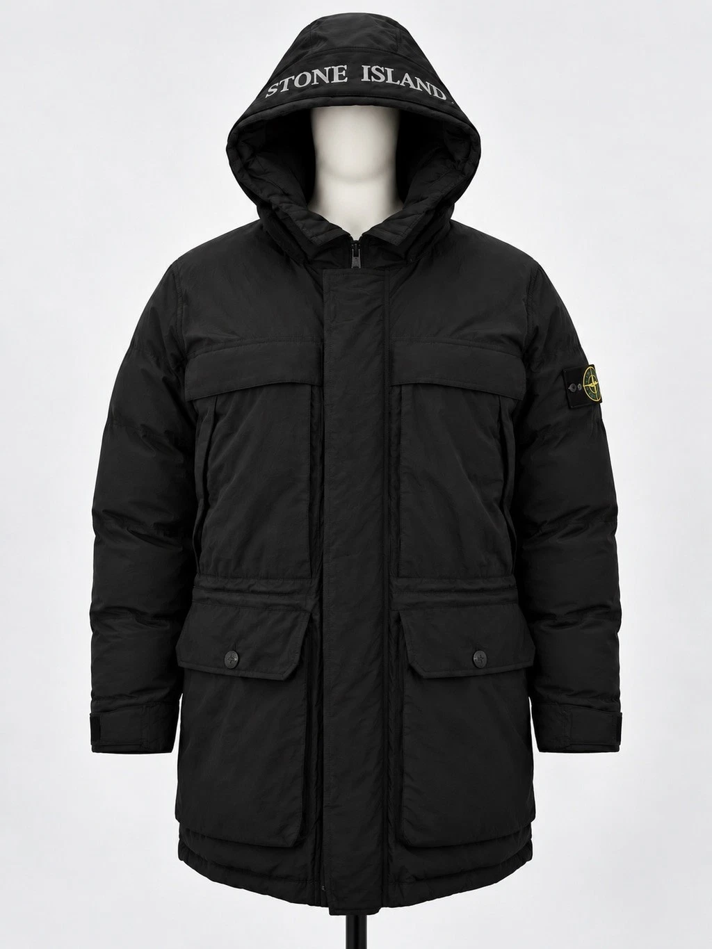 New Stone Island Micro Reps Down Parka Jacket – Black, Size L image 5